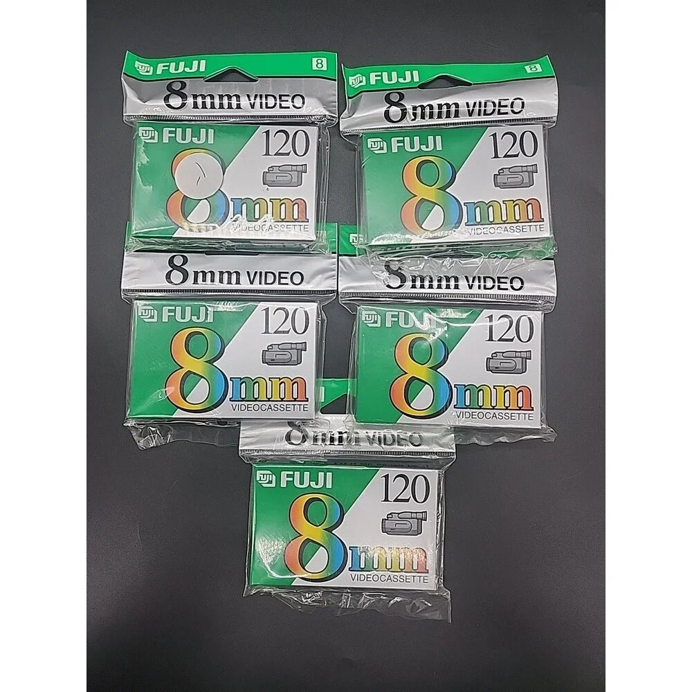 Fuji 8mm P6-120 Blank Videocassette Tape Lot of 5